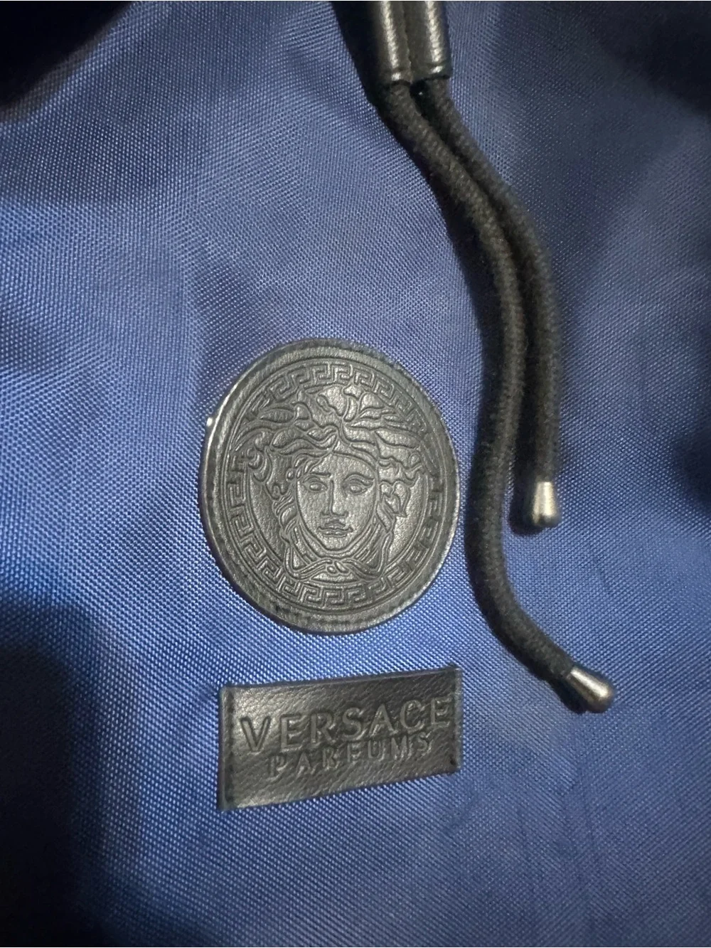Vintage Versace “parfums” drawstring backpack 00s